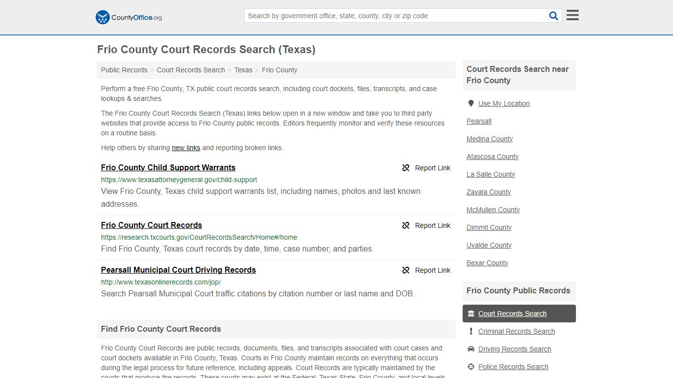 Frio County Court Records Search (Texas) - County Office