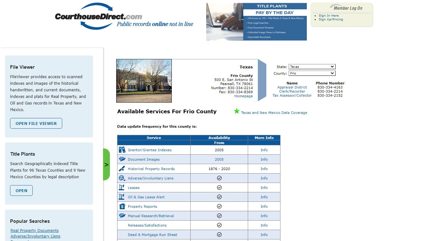 Search Frio County Public Property Records Online - CourthouseDirect.com